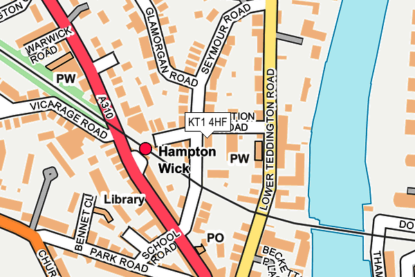KT1 4HF map - OS OpenMap – Local (Ordnance Survey)