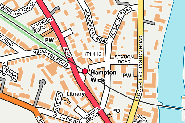 KT1 4HG map - OS OpenMap – Local (Ordnance Survey)