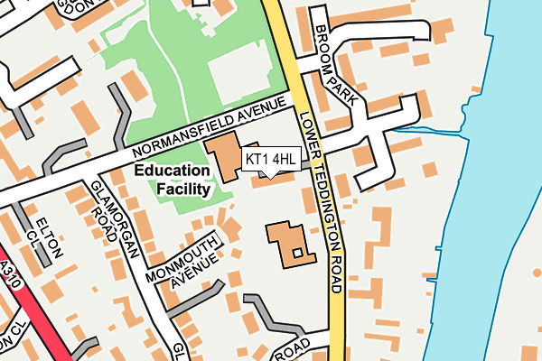 KT1 4HL map - OS OpenMap – Local (Ordnance Survey)