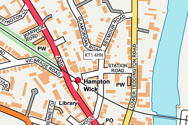 KT1 4HN map - OS OpenMap – Local (Ordnance Survey)