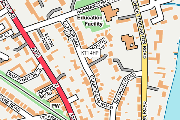 KT1 4HP map - OS OpenMap – Local (Ordnance Survey)