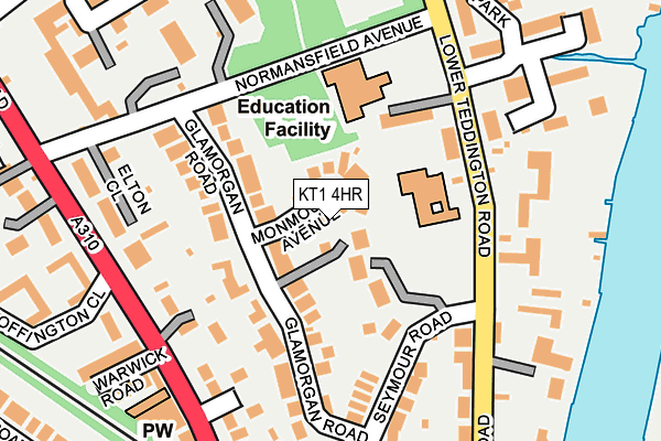 KT1 4HR map - OS OpenMap – Local (Ordnance Survey)