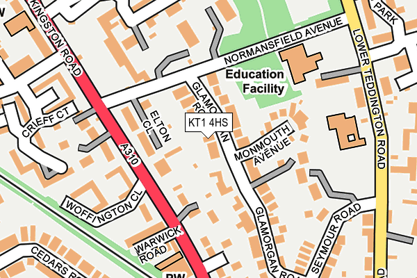 KT1 4HS map - OS OpenMap – Local (Ordnance Survey)
