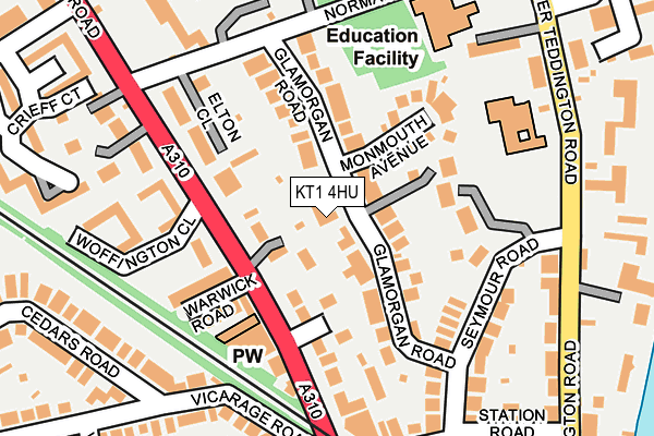 KT1 4HU map - OS OpenMap – Local (Ordnance Survey)