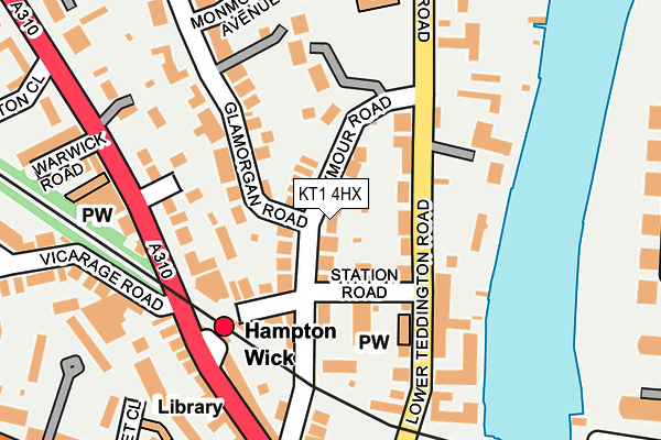 KT1 4HX map - OS OpenMap – Local (Ordnance Survey)