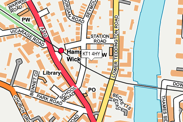 KT1 4HY map - OS OpenMap – Local (Ordnance Survey)