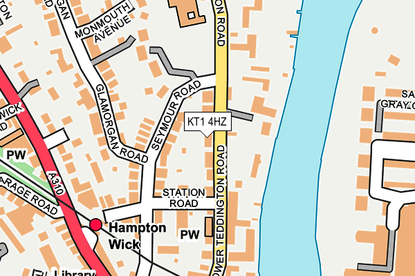 KT1 4HZ map - OS OpenMap – Local (Ordnance Survey)
