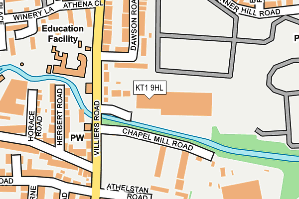KT1 9HL map - OS OpenMap – Local (Ordnance Survey)
