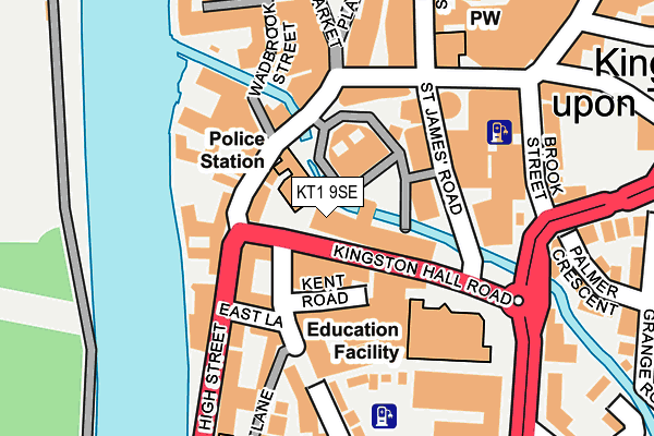 KT1 9SE map - OS OpenMap – Local (Ordnance Survey)
