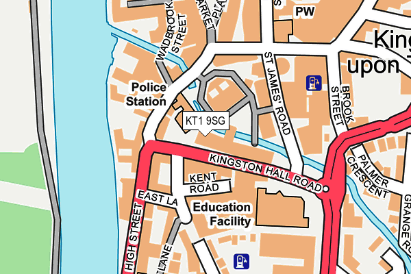 KT1 9SG map - OS OpenMap – Local (Ordnance Survey)