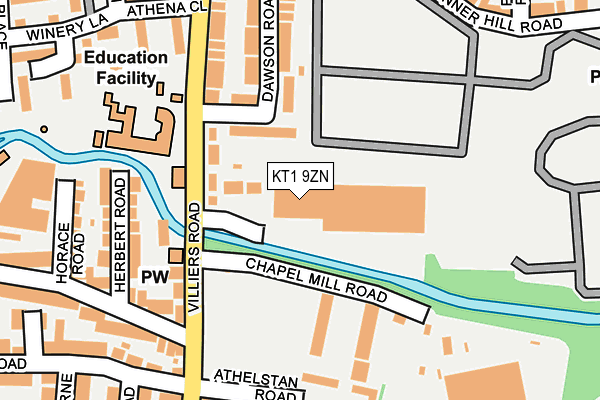 KT1 9ZN map - OS OpenMap – Local (Ordnance Survey)