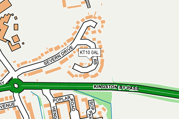 KT10 0AL map - OS OpenMap – Local (Ordnance Survey)