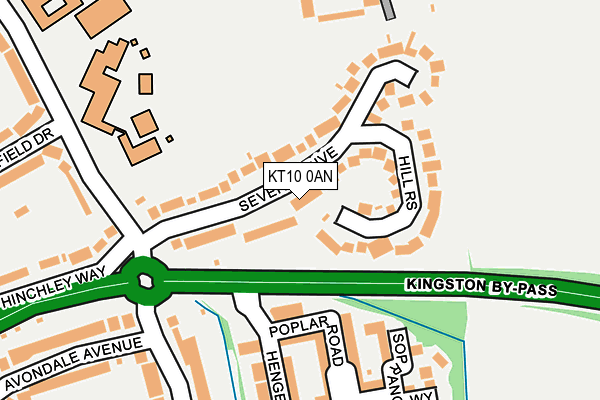 KT10 0AN map - OS OpenMap – Local (Ordnance Survey)