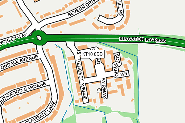 KT10 0DD map - OS OpenMap – Local (Ordnance Survey)