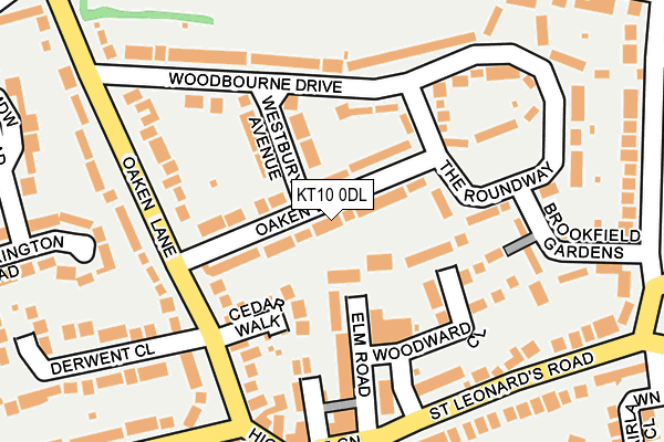 KT10 0DL map - OS OpenMap – Local (Ordnance Survey)