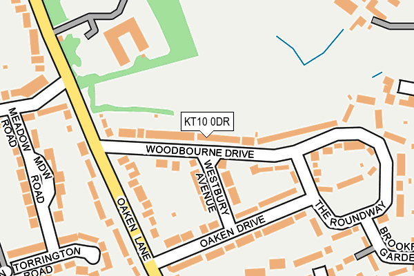 KT10 0DR map - OS OpenMap – Local (Ordnance Survey)