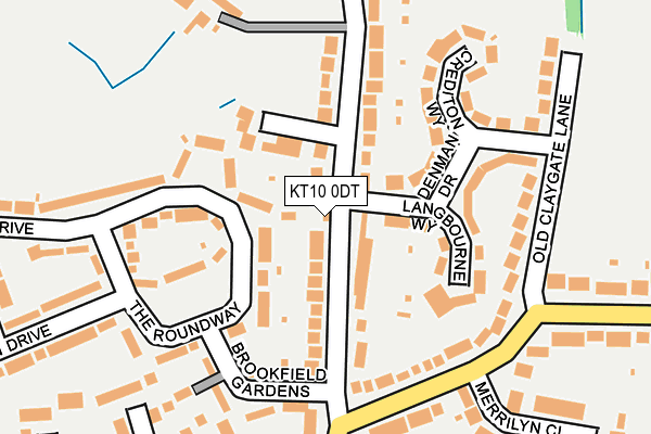 KT10 0DT map - OS OpenMap – Local (Ordnance Survey)