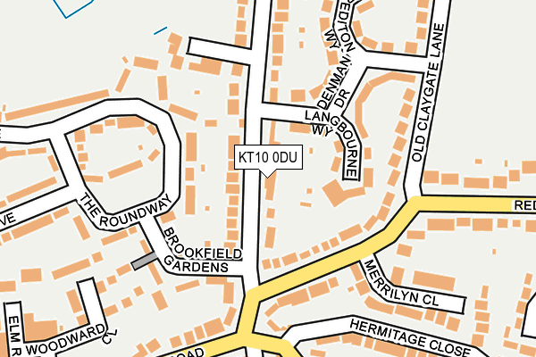 KT10 0DU map - OS OpenMap – Local (Ordnance Survey)