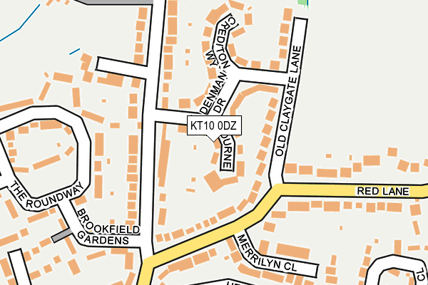 KT10 0DZ map - OS OpenMap – Local (Ordnance Survey)