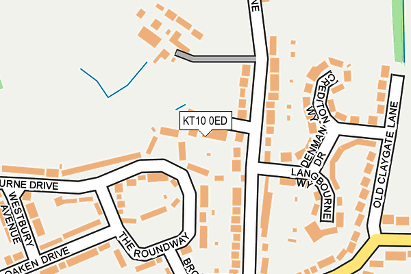 KT10 0ED map - OS OpenMap – Local (Ordnance Survey)