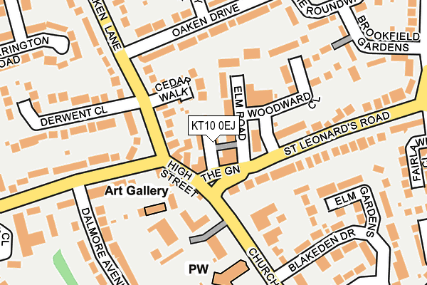 KT10 0EJ map - OS OpenMap – Local (Ordnance Survey)