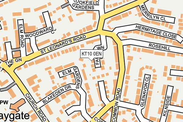 KT10 0EN map - OS OpenMap – Local (Ordnance Survey)