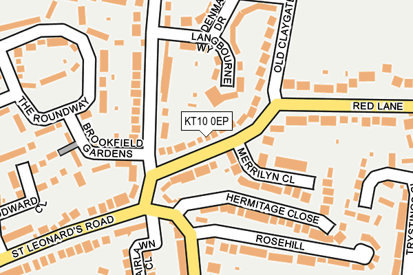 KT10 0EP map - OS OpenMap – Local (Ordnance Survey)