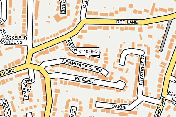 KT10 0EQ map - OS OpenMap – Local (Ordnance Survey)