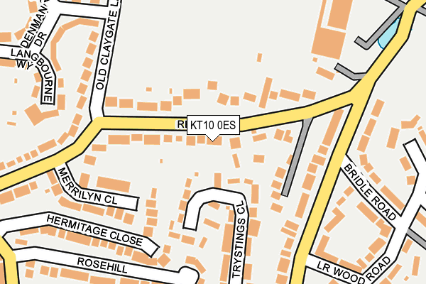 KT10 0ES map - OS OpenMap – Local (Ordnance Survey)