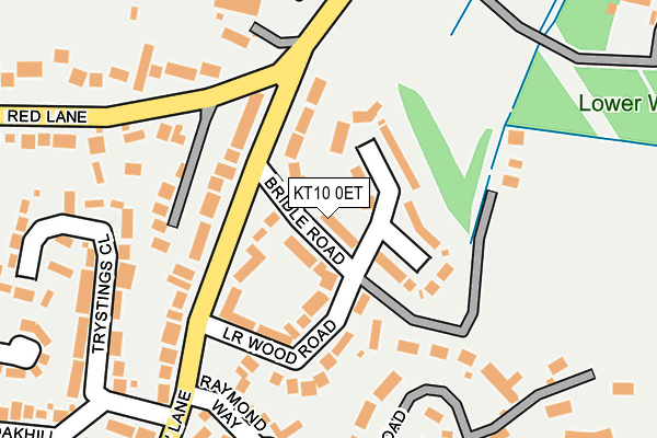 KT10 0ET map - OS OpenMap – Local (Ordnance Survey)