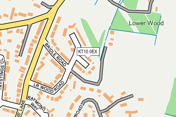 KT10 0EX map - OS OpenMap – Local (Ordnance Survey)