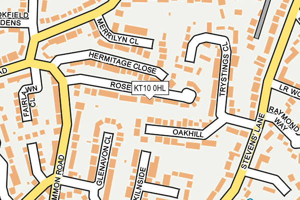KT10 0HL map - OS OpenMap – Local (Ordnance Survey)