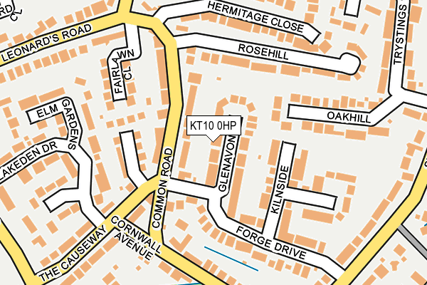 KT10 0HP map - OS OpenMap – Local (Ordnance Survey)