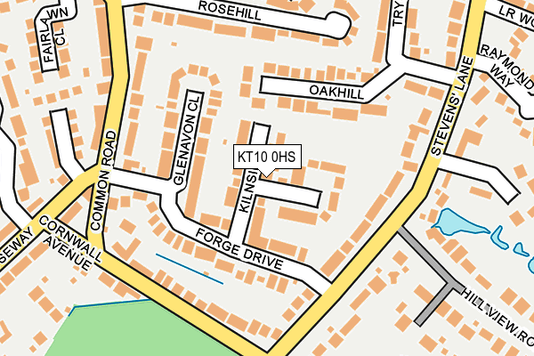 KT10 0HS map - OS OpenMap – Local (Ordnance Survey)