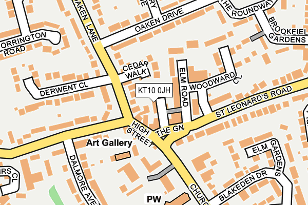 KT10 0JH map - OS OpenMap – Local (Ordnance Survey)