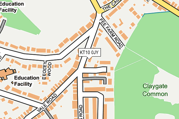 KT10 0JY map - OS OpenMap – Local (Ordnance Survey)