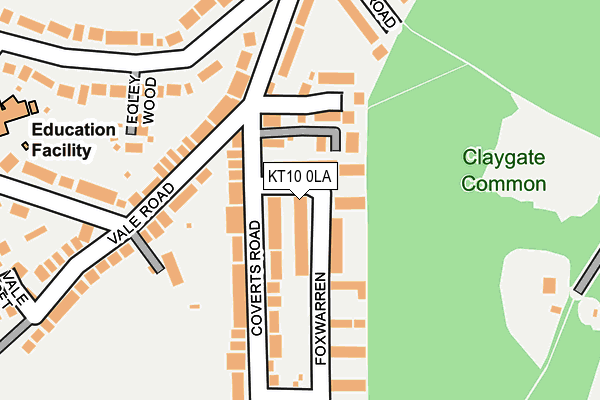 KT10 0LA map - OS OpenMap – Local (Ordnance Survey)