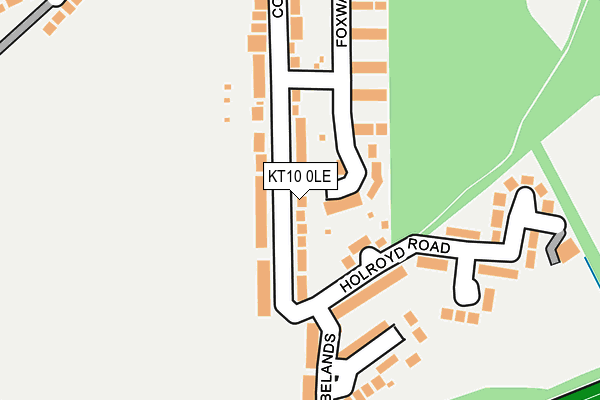 KT10 0LE map - OS OpenMap – Local (Ordnance Survey)