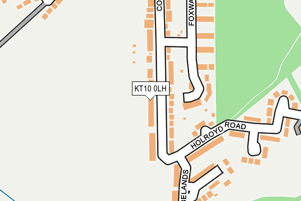 KT10 0LH map - OS OpenMap – Local (Ordnance Survey)
