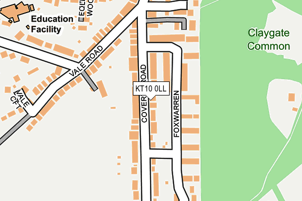 KT10 0LL map - OS OpenMap – Local (Ordnance Survey)