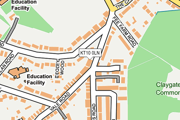 KT10 0LN map - OS OpenMap – Local (Ordnance Survey)