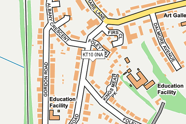 KT10 0NA map - OS OpenMap – Local (Ordnance Survey)