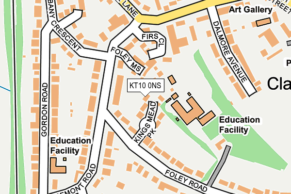 KT10 0NS map - OS OpenMap – Local (Ordnance Survey)