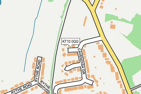 KT10 0QG map - OS OpenMap – Local (Ordnance Survey)