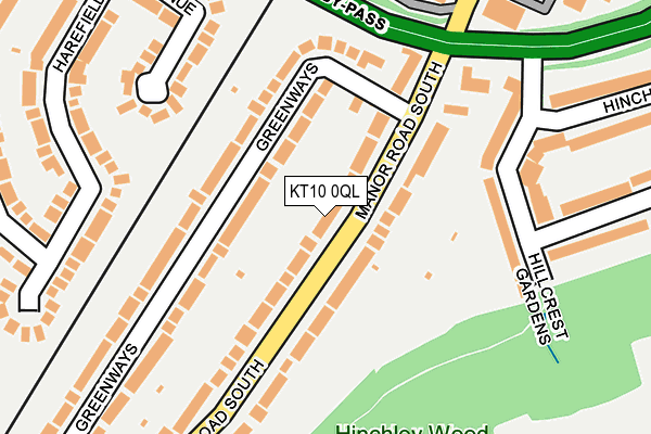 KT10 0QL map - OS OpenMap – Local (Ordnance Survey)