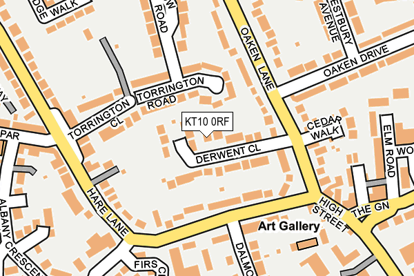 KT10 0RF map - OS OpenMap – Local (Ordnance Survey)