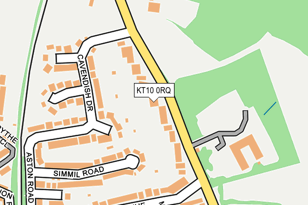 KT10 0RQ map - OS OpenMap – Local (Ordnance Survey)