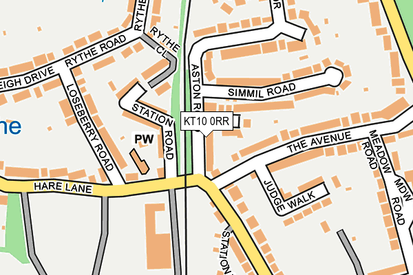 KT10 0RR map - OS OpenMap – Local (Ordnance Survey)