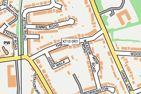 KT10 0RY map - OS OpenMap – Local (Ordnance Survey)