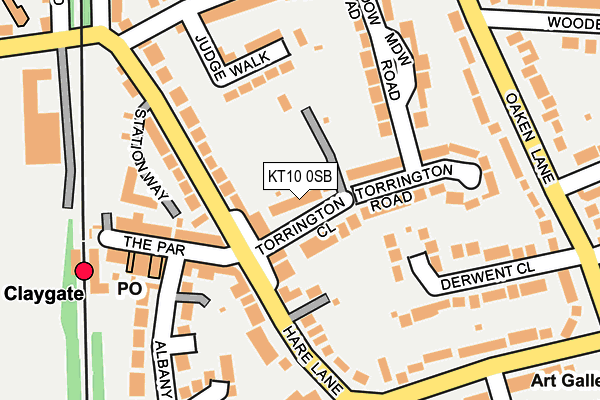 KT10 0SB map - OS OpenMap – Local (Ordnance Survey)